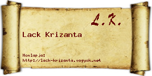 Lack Krizanta névjegykártya